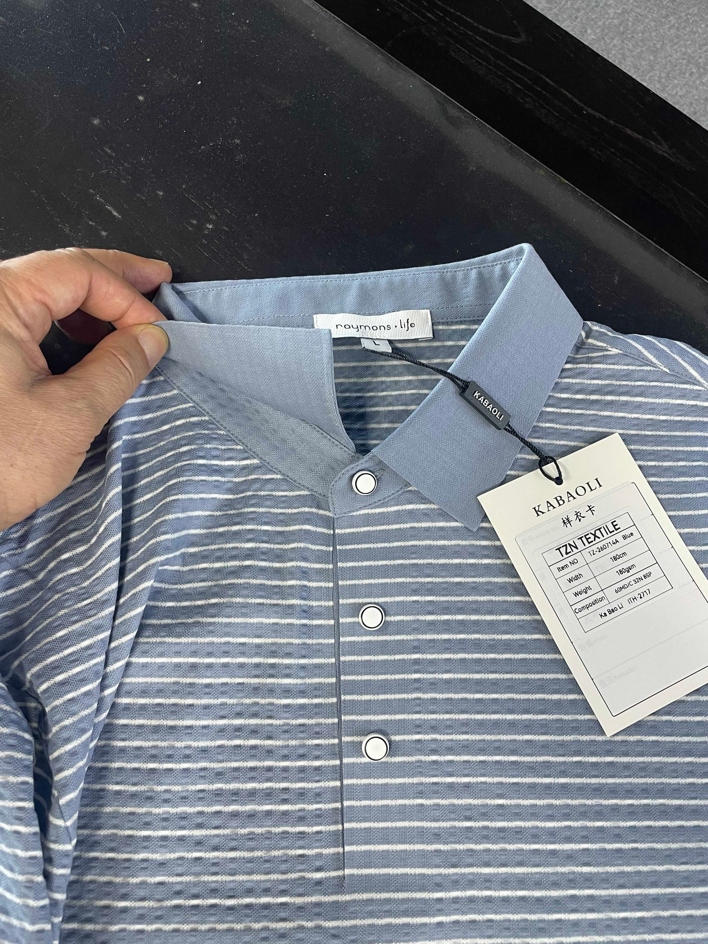 60% M/C 32% N 8% SP, 180 gsm — Yarn Dyed Knitted Seamless Polo Shirt