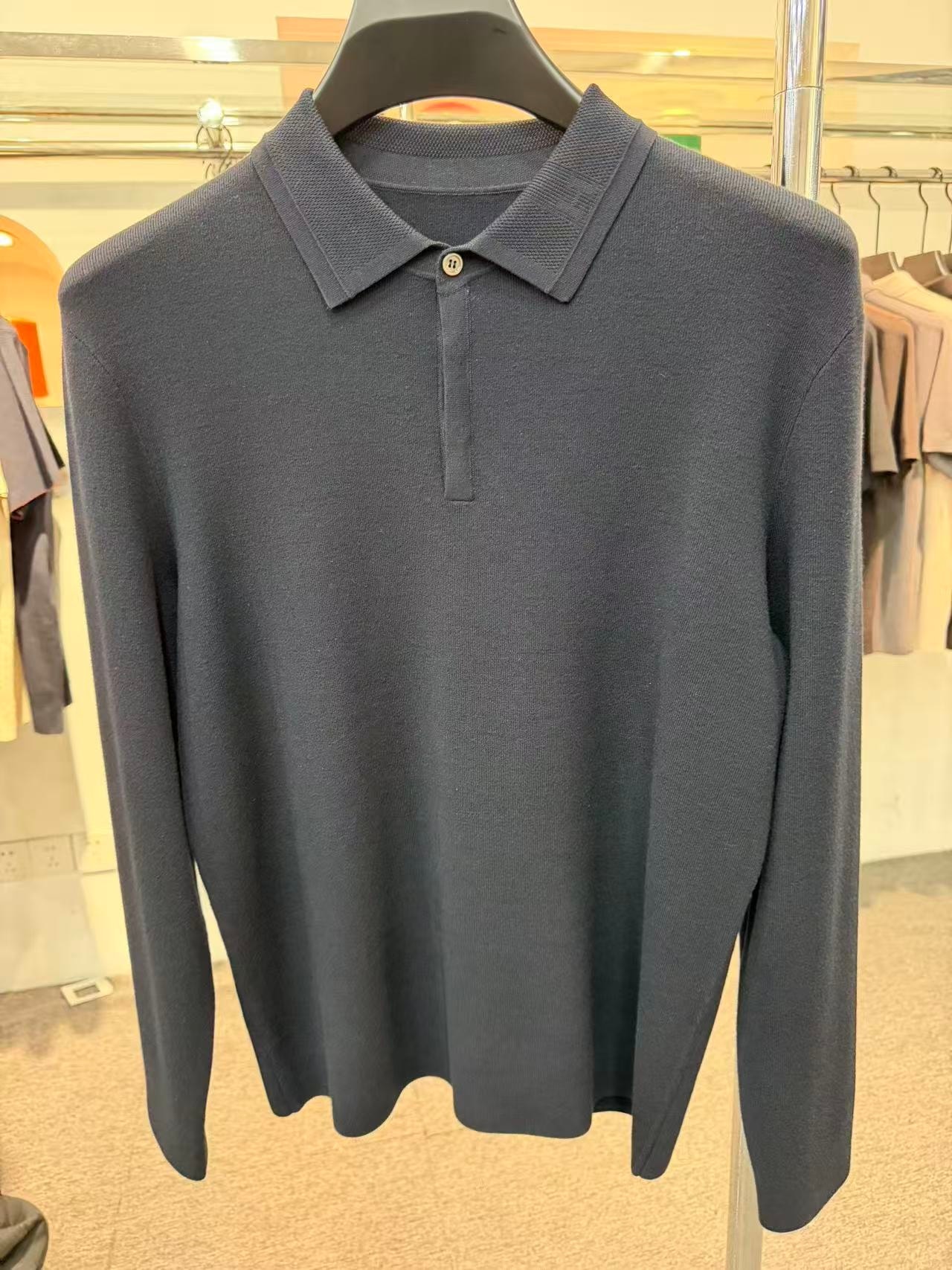 Long sleeve button polo sweater