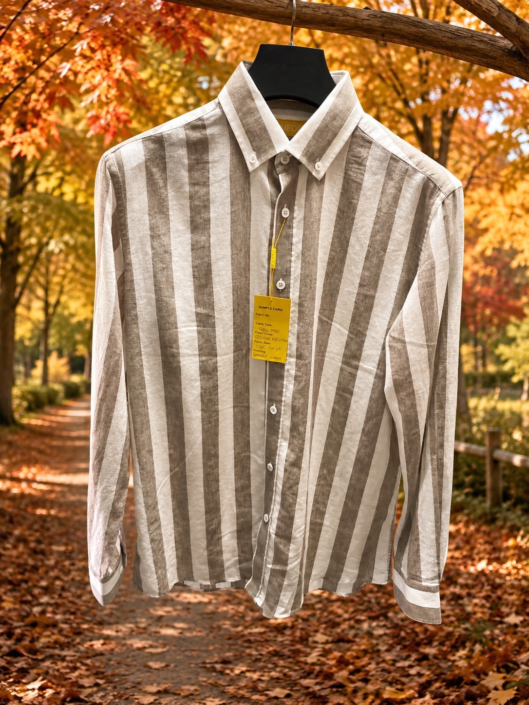 55% Linen 45% Cotton yarn dyed linen shirt, 150 gsm